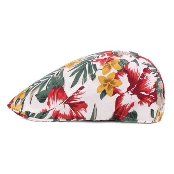 

мода плоские шапки для женщин цветочный печати берет cap summer casual sun дышащие шляпы 2019 chapeau feminino hat, Blue;gray