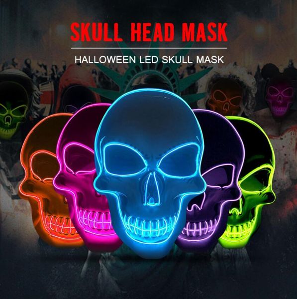 

halloween led light skull mask creative light up party neon cosplay costume tools party horror glowing dance masks 10 colors