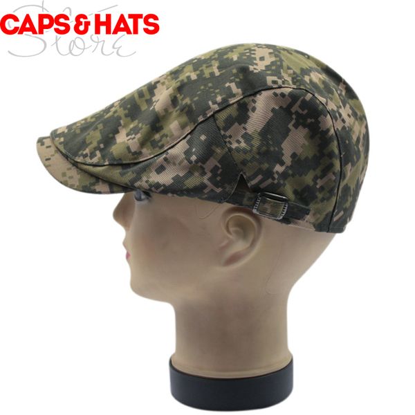 

2019 knitted winter hat casual camouflage visor beret homme boina chapeau flat caps boina masculina bere camo baret, Blue;gray