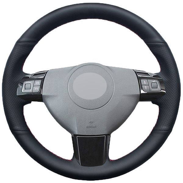 

black faux leather steering wheel cover for vauxhall astra 2004-2009 signum vectra 2005-2009 zaflra 2005-2014 holden astra 2004