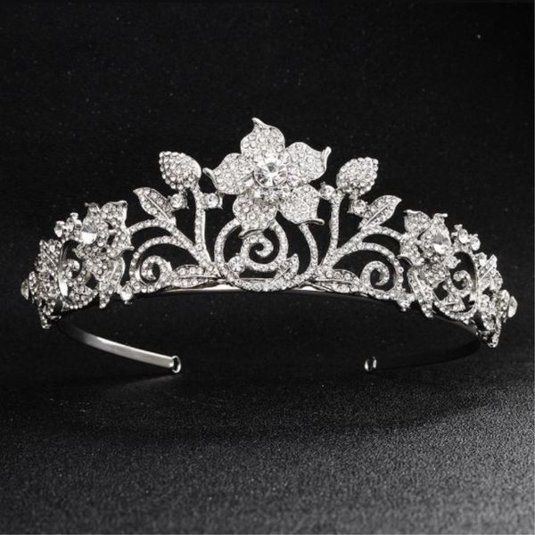 

bride tiara crown hairbands wedding hair accessories queen rose crystal alloy crown bridal hair accessories fashion jewelry, Golden;white