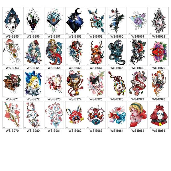 

waterproof temporary tattoo sticker flower arm tattoo stickers realistic retro hand-painted antique cat durable stickers