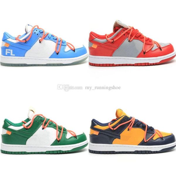 

new futura x sb dunk low pine green yellow red skateboard offs running shoes mca orange blue women mens designer sneakers trainers, White;red