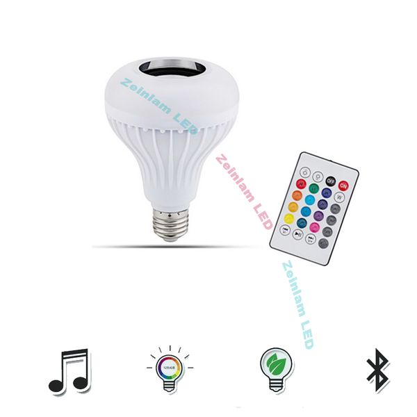RGB che cambia colore Bluetooth Lampadina Altoparlante Smart LED Music Lamp con telecomando aggiornato