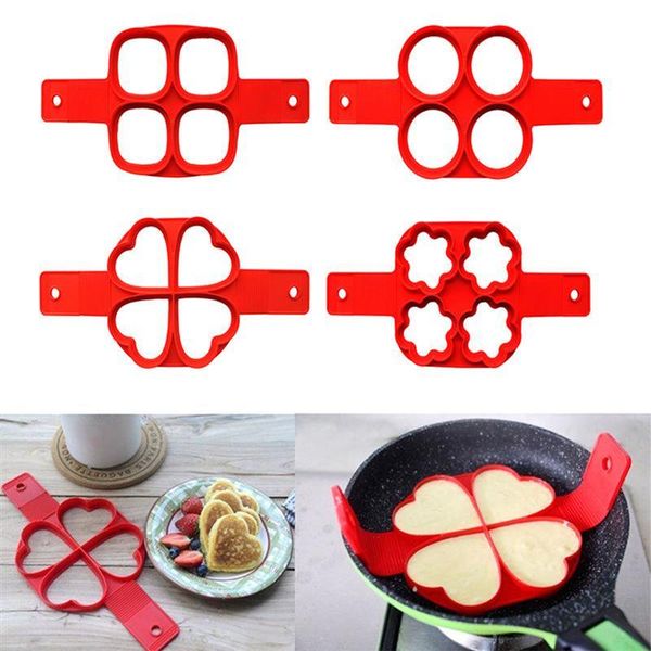 

nonstick 4 mould fried pancakes eggs ring egg baking pancake fixator diy silicone cooking stencil maker holes pastry muffin tool hwtmr
