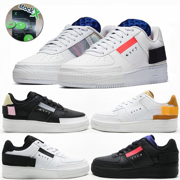 

2020 with stock x n354 fashion forced type gs 07 skateboard shoes n.354 womens cinder black white low star designer sports sneakers, White;red