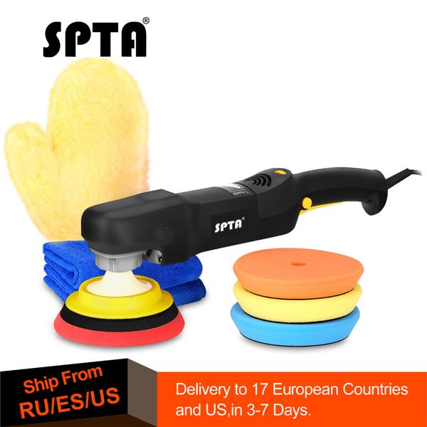 

spta 5 inch rotary polisher car polisher electric ro & polishing pads set for auto buffing and polishing