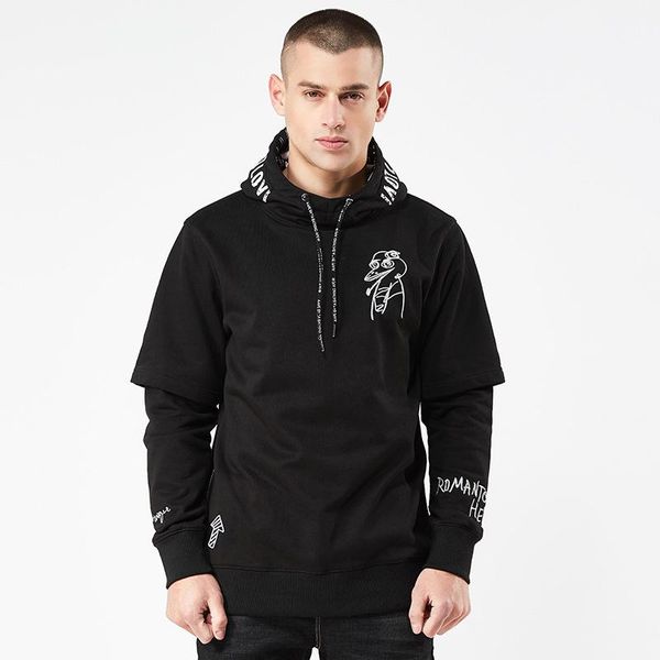 

мода мужская толстовка толстовка дизайнер весна осень письмо printted мужчины streetwear с длинным рукавом повседневная молодежи толстовки в, Black