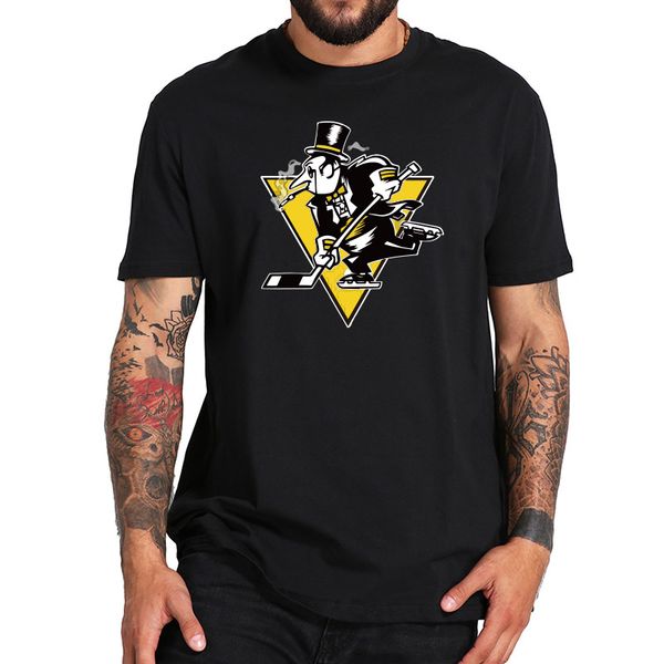 

ice hockey t-shirts physical sports funny penguins skating printed pittburgh tees short sleeve eu size cotton casual, White;black