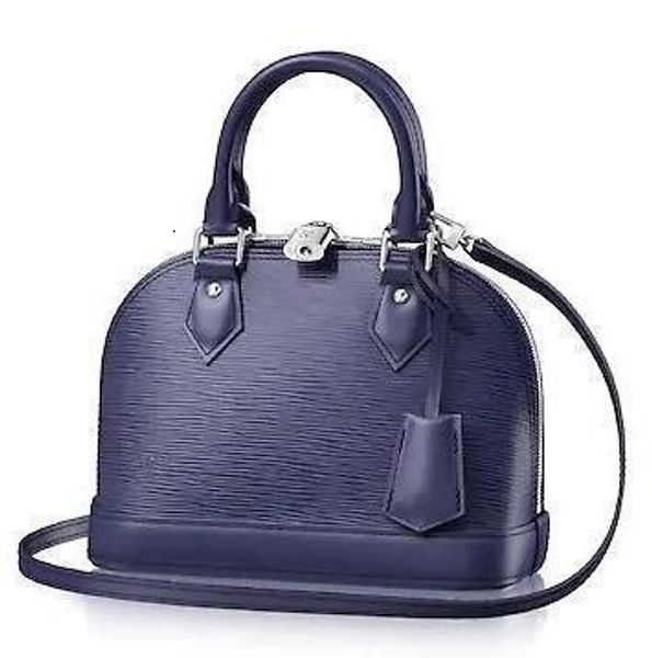 

2019 m40855 alma bb water ripple blue real caviar lambskin le boy chain flap bag handbags shoulder messenger bags totes