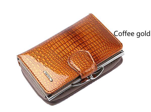 

wallet multi-card bag multi-card leather wallet ladies short paragraph long zipper buckle patent leather ladies, Red;black