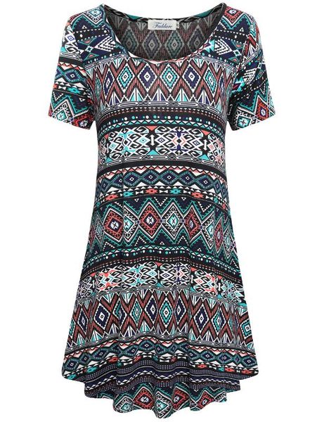 

women summer short sleeve round collar ethnic floral loose fit dress in medium length, Black;gray