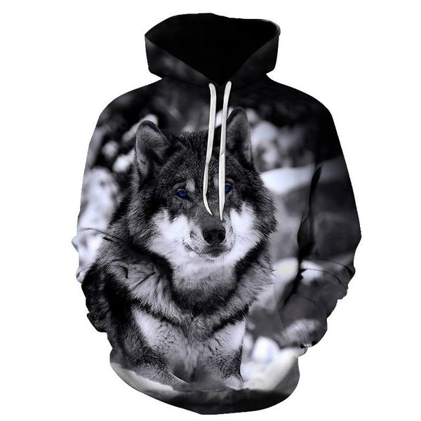 

biaolun 2020 new wolf hoodies men's hoodie autumn winter hip hop hoody casual brand 3d wolf head hoodie sweatshirt s-6xl, Black