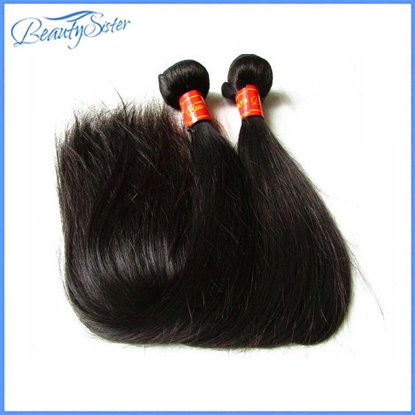 

beautysister 9a малайзийские прямые пучки волос weave 100% девственные пучки человеческих волос натуральный цвет необработанные волосы remy, Black