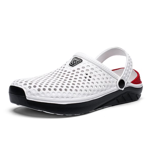

summer beach sandals lightweight lovers garden shoes non-slip water shoes men white slippers clogs for women size 36-45, Black