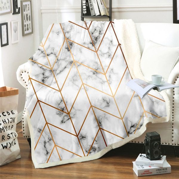 

blankets sherpa blanket creative marble geometric velvet plush bedspread for kids children throw couch quilt cover travel