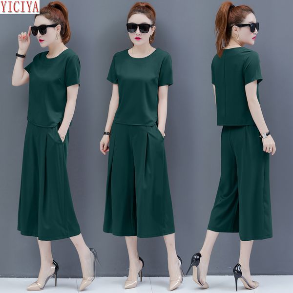 

tracksuits for women 2019 summer two piece outfits wide pants set and co-ord set plus size large sportswear black clothing, White