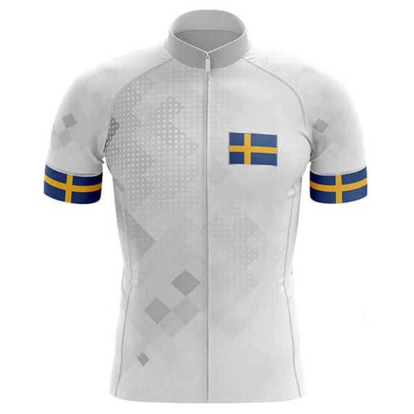 

white classic sweden cycling jersey mtb bike clothes sportswear quick-dry mountain bicycle clothing breathable cycling clothing, Black;red