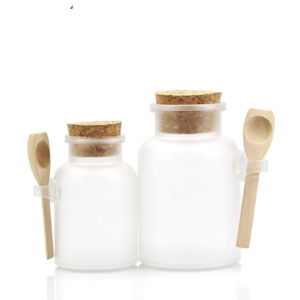 

round bath salt bottle 2 sizes mask powder container cream bottle with spoon for mask powder bath salt cream lotion 20 pieces dhl