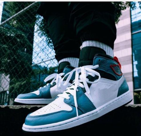 

facetasm x 1 mid бесстрашного designer mens ботинки баскетбола 1s женщины мода спортивный марк спорт кроссовки, White;red