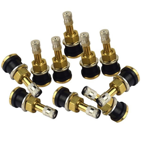 

10 pieces vehicle straight brass car tubeless tire valve stem