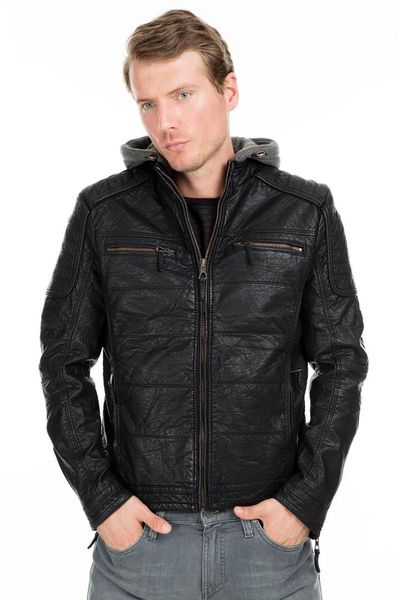 

pique hooded slim coat male coat axwell19, Black;brown