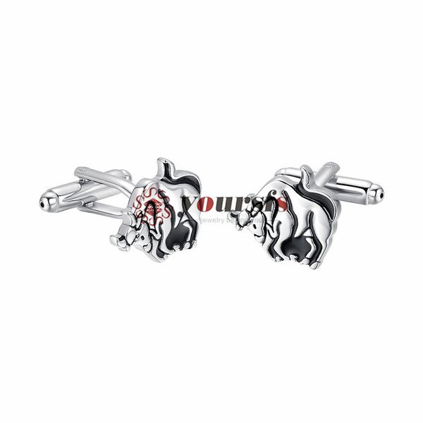 

yoursfs cute animal cufflinks funny fashionable unique men's cufflinks stainless steel cufflinks accessories father's day gift (bu, Silver