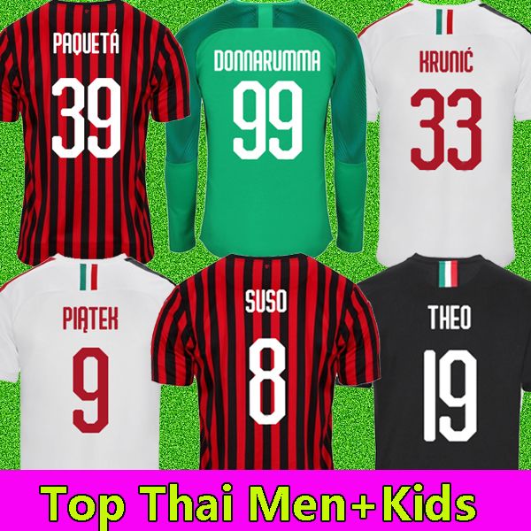 

Ac milan 19 20 occer jer ey 2019 2020 piatek football hirt paqueta theo u o caldara cutrone cami a de futebol romagnol maillot de foot