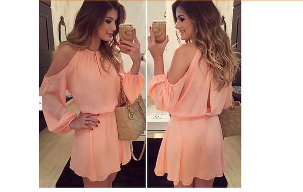 

sexy women summer dress 2018 новые женщины sexy длинные рукава повседневная с плеча шифон вечерний клуб износа короткое мини-платье, White;black
