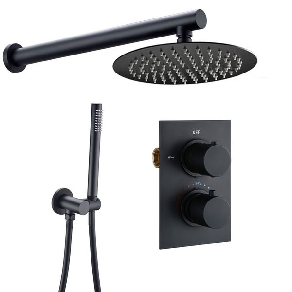 

Black Shower Head Set Contemporary Home Hotel Bathroom Wall Hanging Polishing Shower Bathroom Faucet Shower Facility