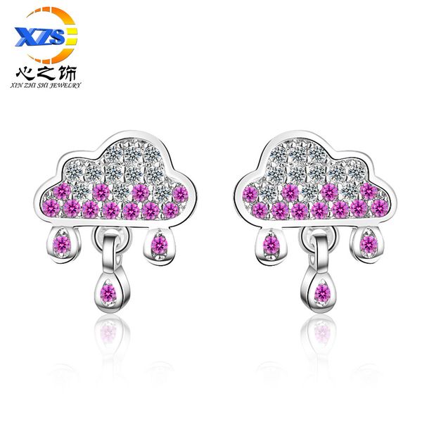 

gradient clouds raindrop earrings female temperament wild personality earrings cold-style short simple net red earrings, Golden