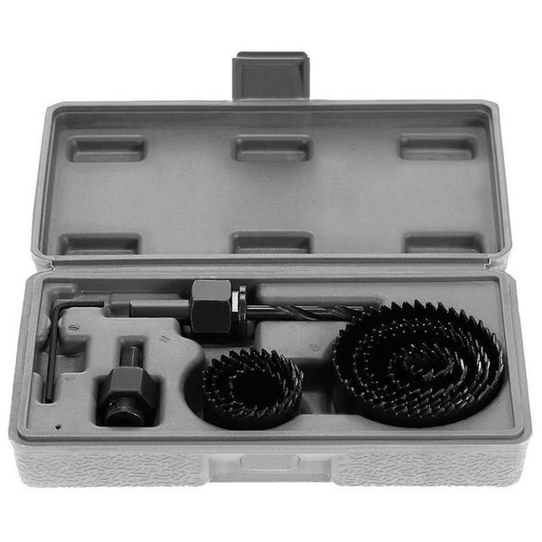 

11pcs hole saw cutting set kit drilling tool wood metal cutter 19-64mm mandrels saws core drill bits woodworking
