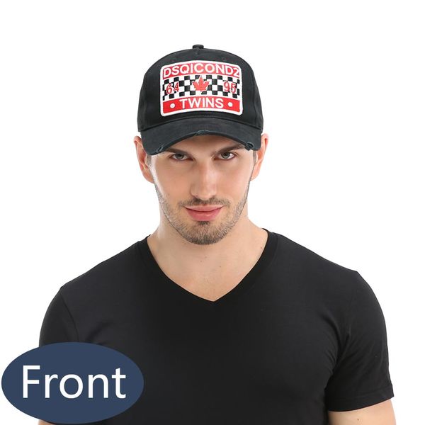 

luxury black hat plaid embroidery d2 baseball cap men's and women's golf hat adjustable cotton dad hat, Black;white