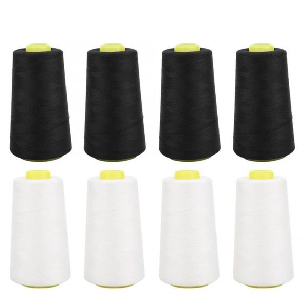 

4pcs high-grade polyester thread sewing machine accessories needle thread 3000 yards for clothes leathercraft lock stitch sewing, Black;white