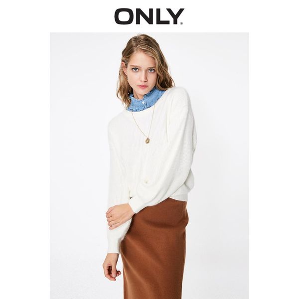 

only autumn winter fake two-piece pullover knit sweater | 119113505, White;black