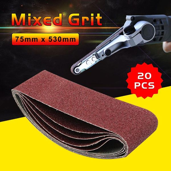 

20 pieces 75*533mm sanding belts 533 * 75mm sanding paper for belt screen with grit #40 #80 #100 #120 for belt sander