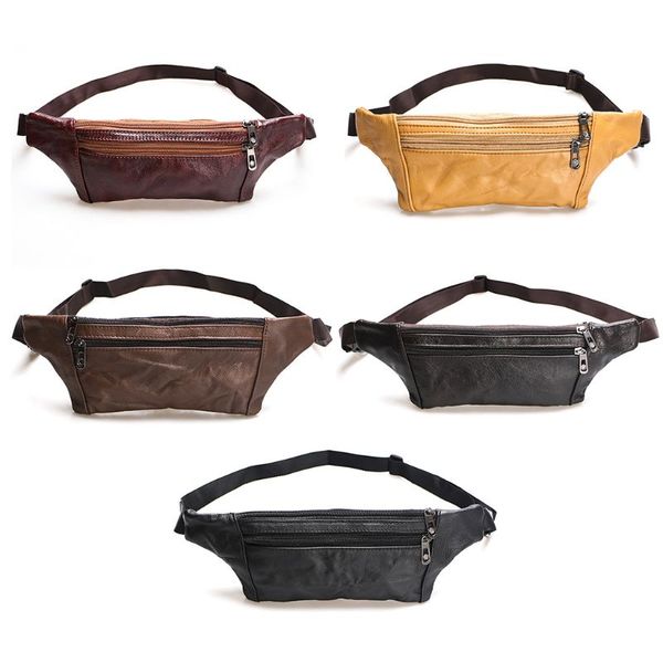 

pu leather slim lightweight fanny pack for men women for outdoors workout traveling casual running hiking cycling