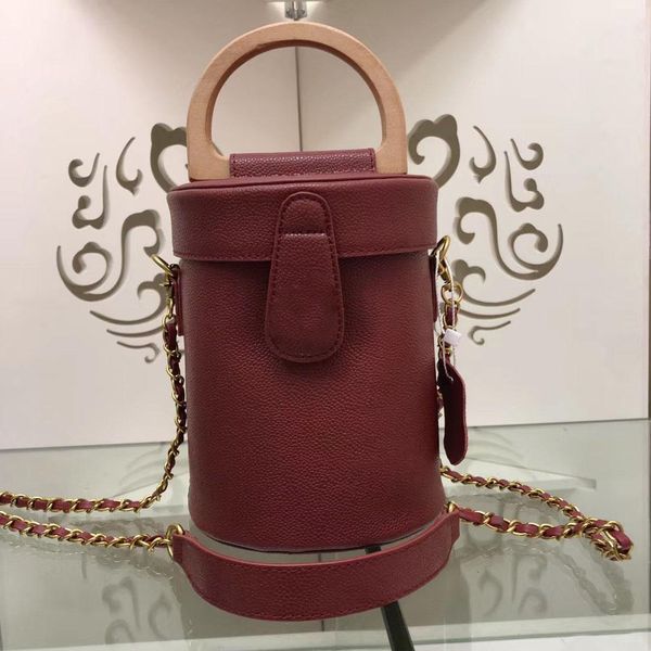 

fashion women handbags genuine leather handle shoulder mini bucket bags designer coin pruse tote 18cm chain crossbody bag