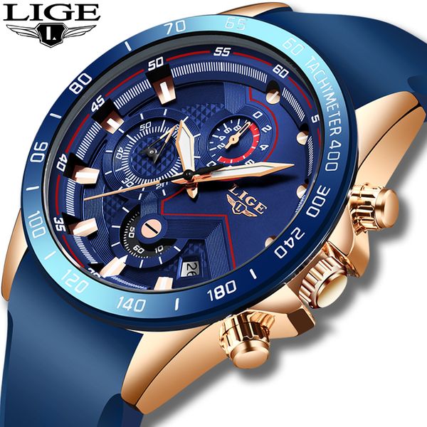 

2019 lige new mens watches sport watch waterproof quartz clock male army wrist watch relogio masculino, Slivery;brown
