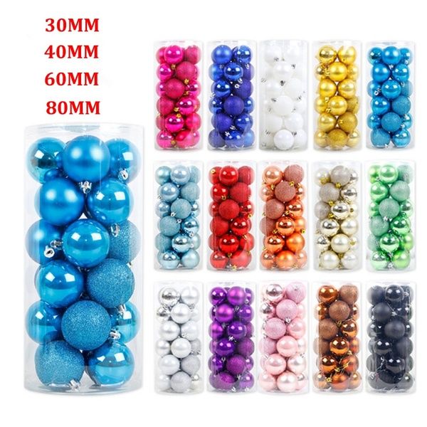 

6/10/12/24 pcs christmas ornament christmas tree balls baubles xmas for home party colorful wedding decoration supplies size 3/4/6/8cm