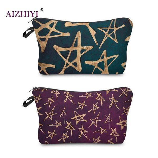 

women 3d printed cosmetic bag fashion portable organizer storage hand bags
