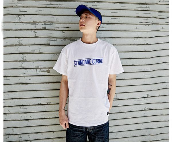 

мужские стандартные кривые буквы печатные повседневные футболки мужские привет-стрит тройники простые топы с коротким рукавом бесплатная дос, White;black