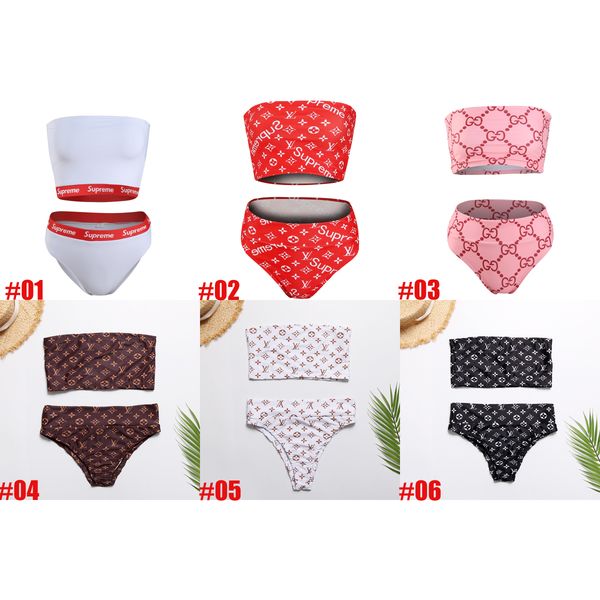 

женский бренд дизайнер купальники из двух частей женская мода sexy letter pattern купальник ladys summer beach luxury split swimsuit, White;black