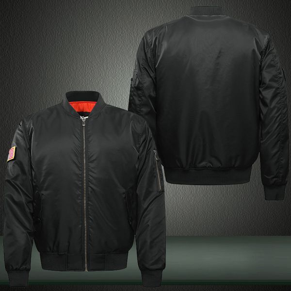 

usa eu size plus size fashion print bomber jacket men thicken long sleeve jacket print coat ing, Black