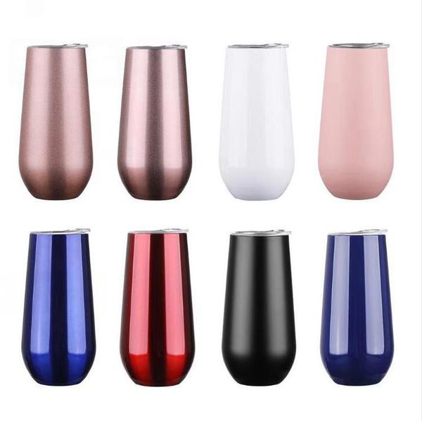 

vacuum insulated water bottle stainless steel egg mug 6oz champagne beer cups drinking wine mug 17 colors coffee egg cup lxl862-2