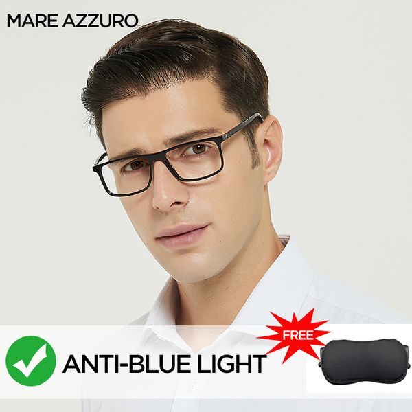 

anti glare computer glasses men tr90 anti blue rays glasses clear lens prescription blue light eyeglasses optical frame mare, White;black