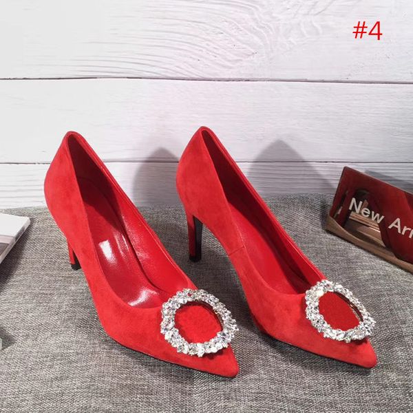 

new pattern fashion women shoes red bottom high heels 8cm nude black red pink leather pointed toes pumps dress shoes with box size35-41