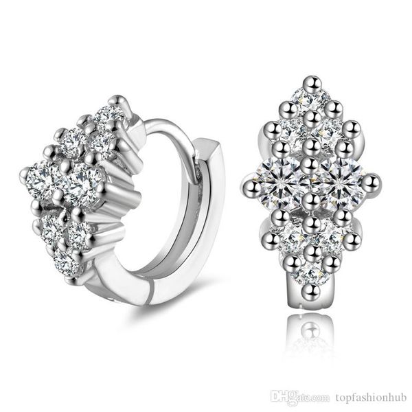 

bling bling счастливый алмазные серьги 925 стерлингового серебра платиновый покрытием цветок серьги стержня венчания подарка ювелирных издел, Golden;silver