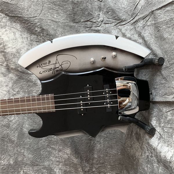 

axe electric bass guitar heavy metal chopper gene simmons black 4 strings electric bass guitar
