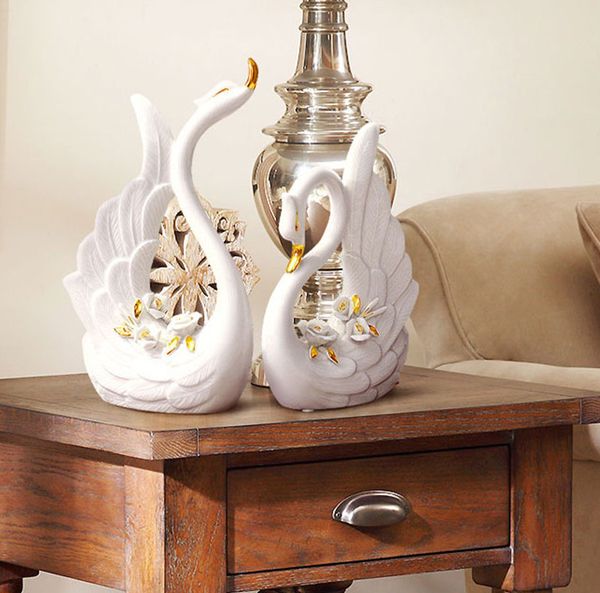 Artigos de mobiliário de animais de vaso de casal de cerâmica para a sala de estar decoração da casa